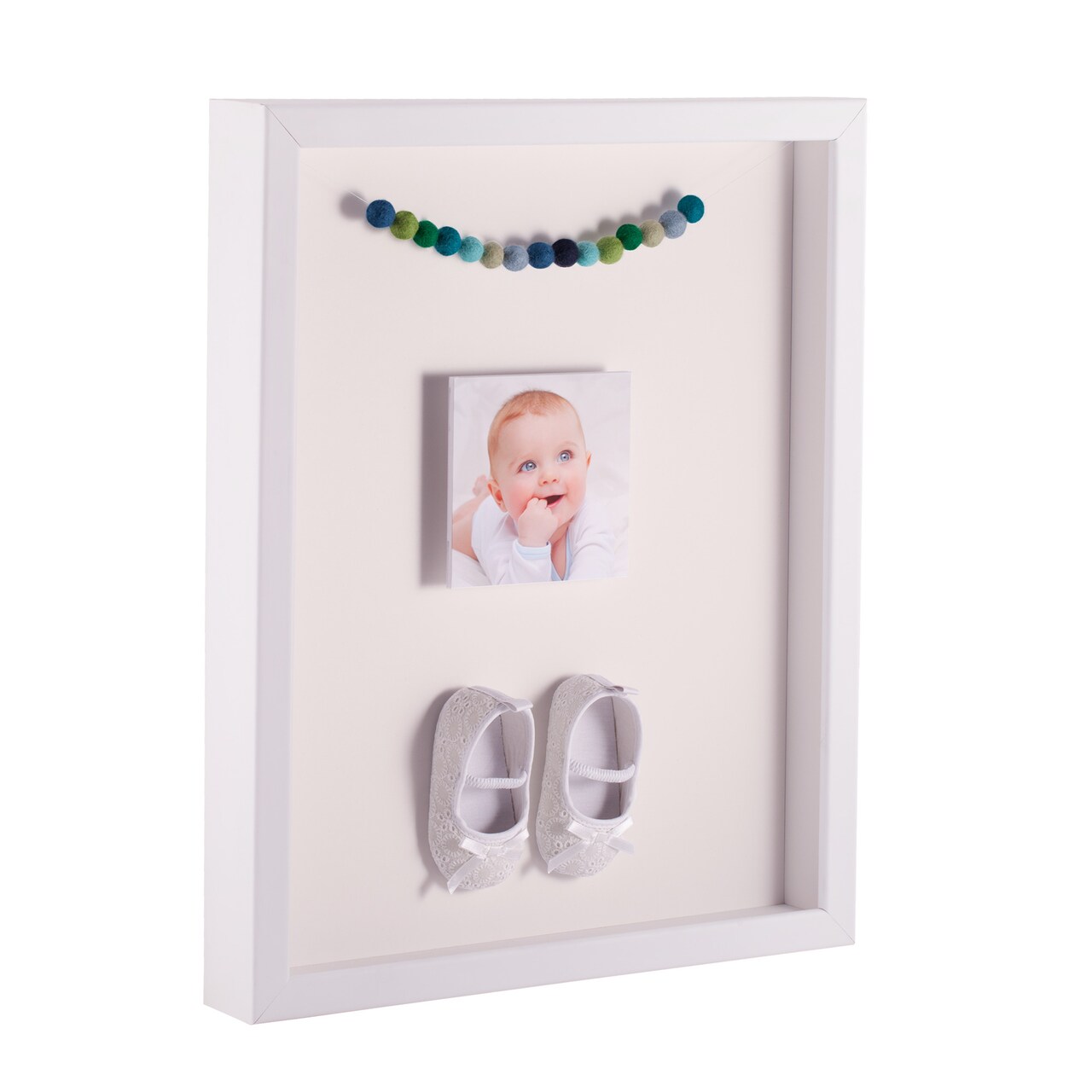 ArtToFrames 10x10 Inch Shadow Box Picture Frame, with a Satin White 1" Wide Shadowbox frame and Super White Mat Backing (4655)